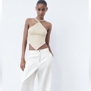 Zara Open Back halter crop top